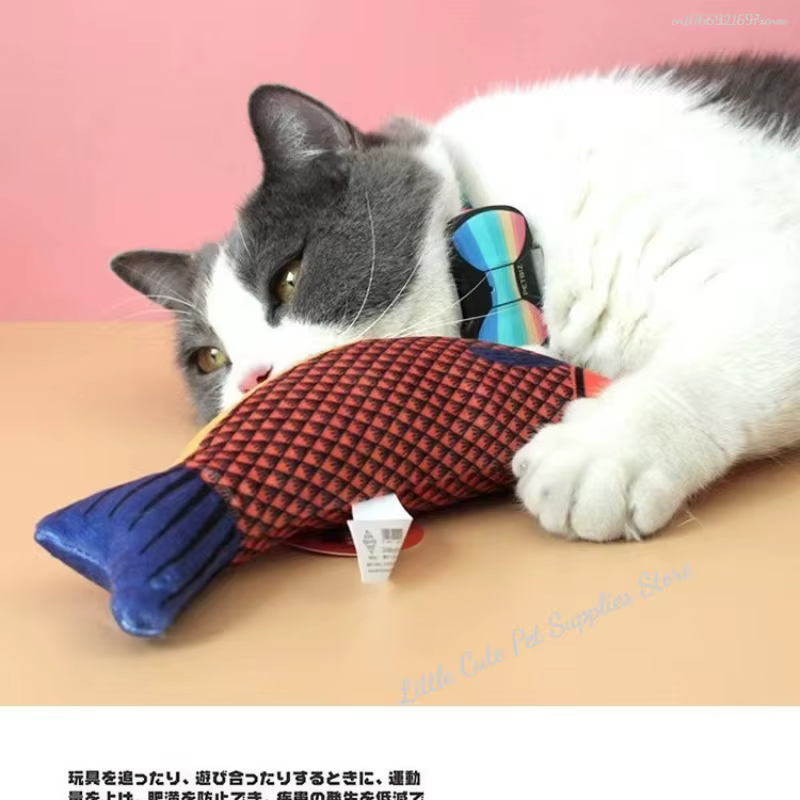 Juguete para gatos con catnip, peces 3D con sonido para morder - imagen 4