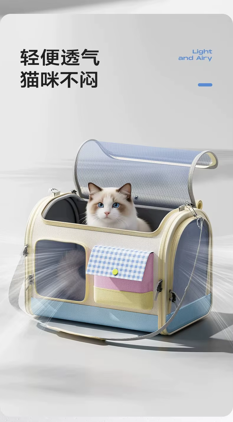 Bolsa en uso con mascota en su interior