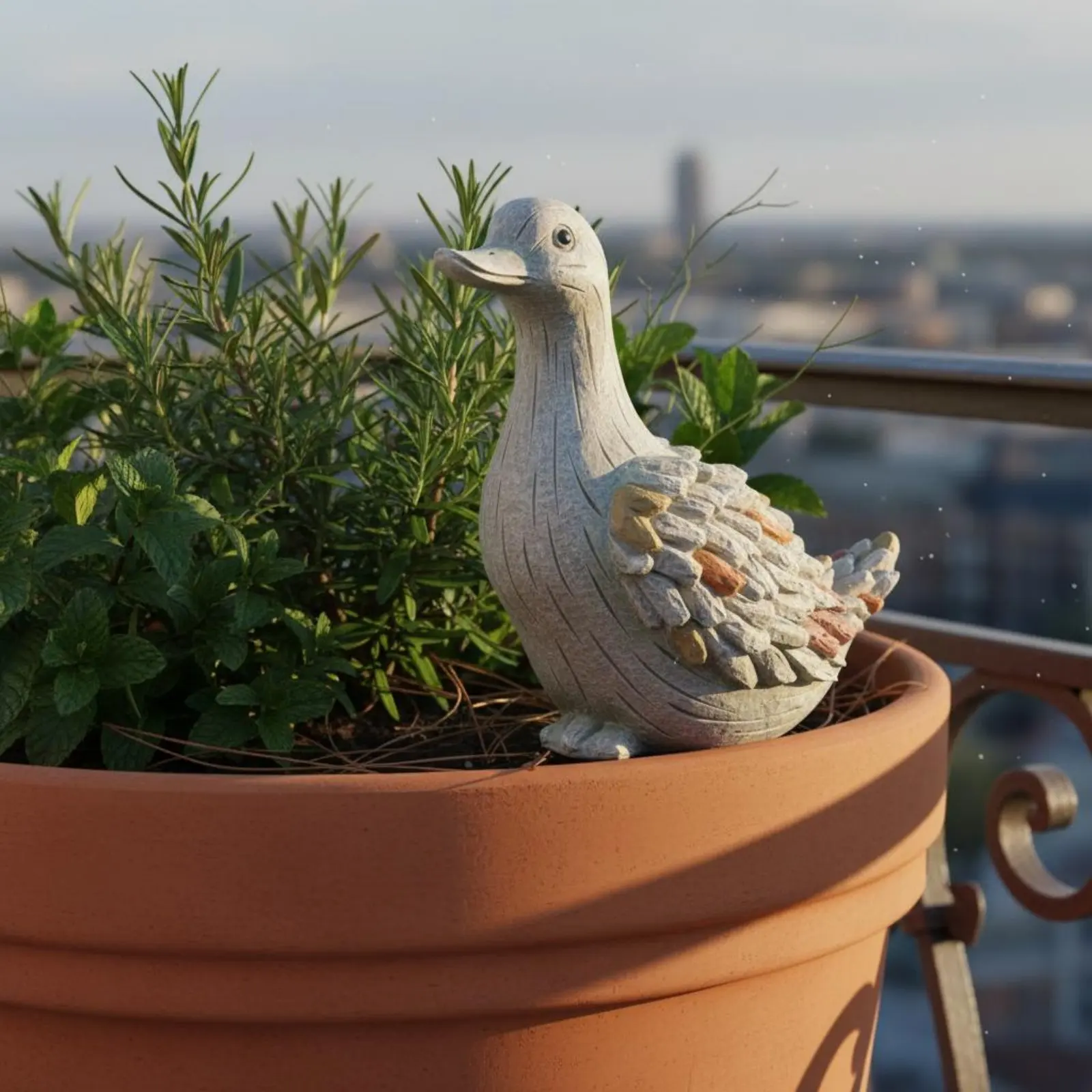 Figura de aves acuáticas de resina pintada a mano para jardín - imagen 5