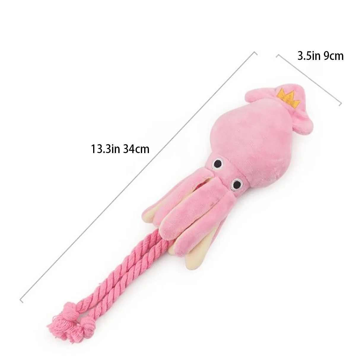 Detalle de juguete de peluche pulpo rosa