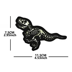 Parche táctico T-Rex que brilla en la oscuridad para perro