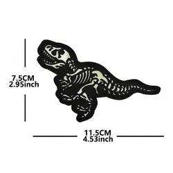 Parche táctico T-Rex que brilla en la oscuridad para perro