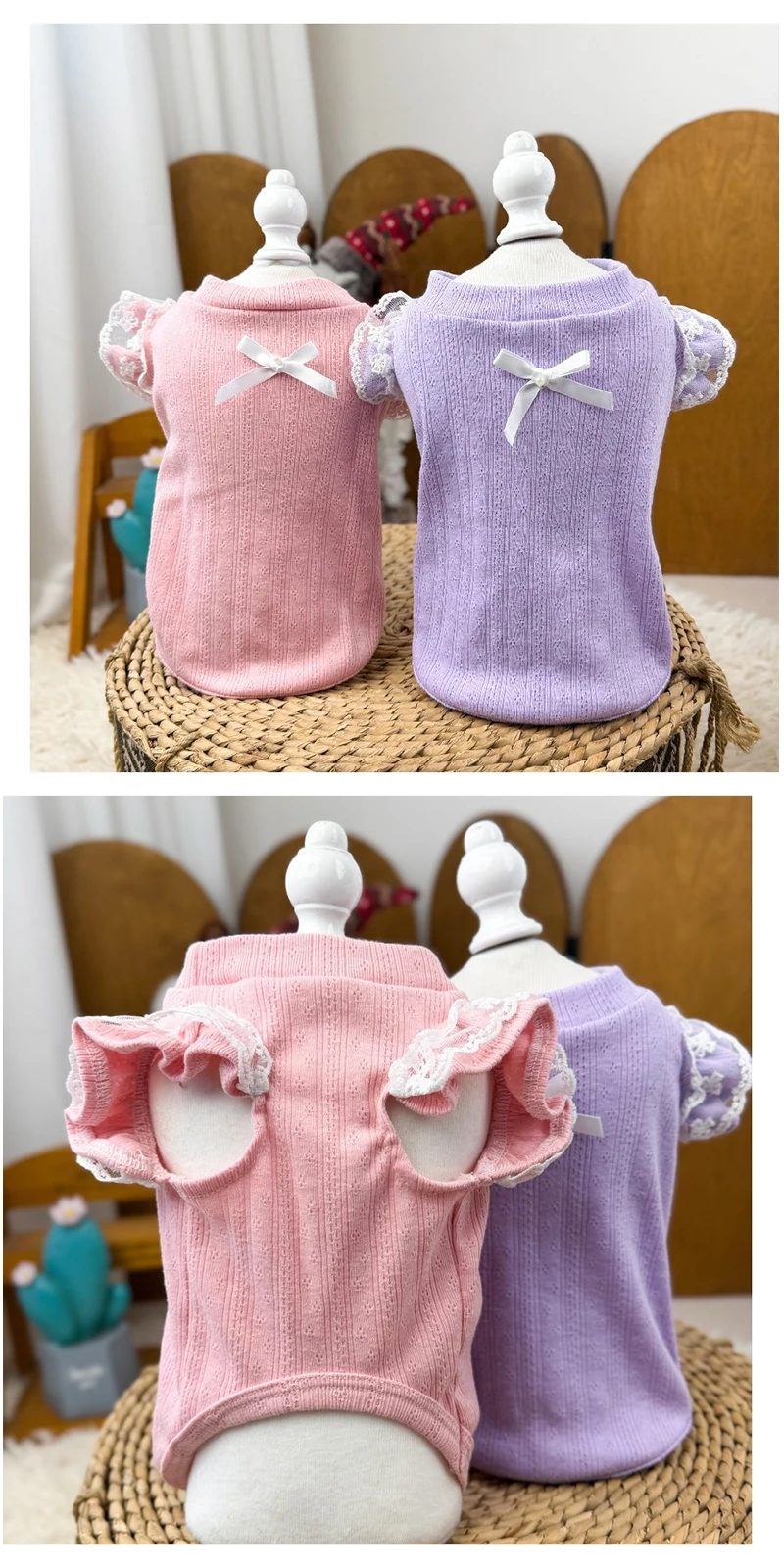 Camiseta de algodón suave para cachorros pequeños y medianos, diseño práctico y cómodo para el día a día