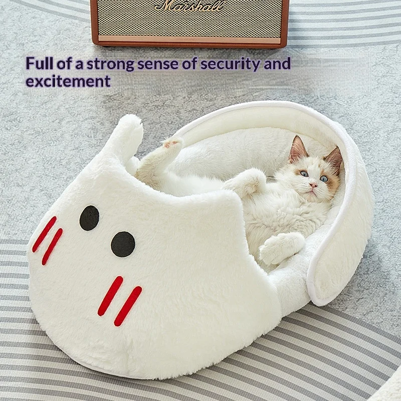 Cama semicerrada cálida para gatos y perros pequeños – Nido extraíble - imagen 4