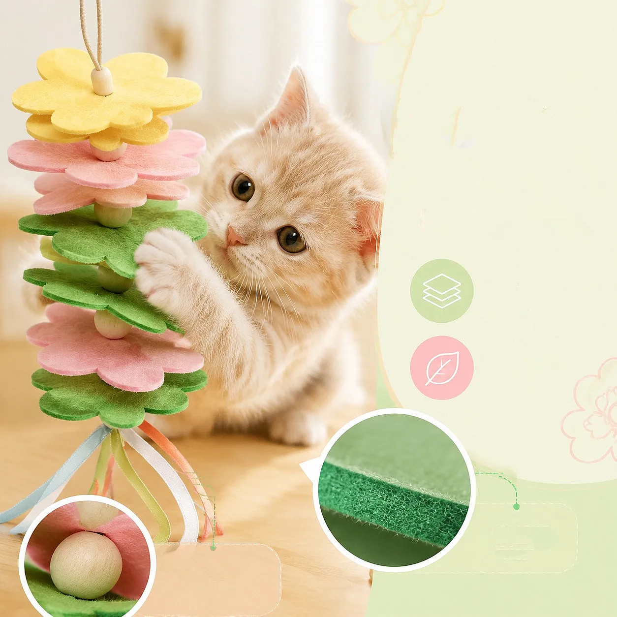 Juguete interactivo para gatos con cuerda elástica y campana - imagen 4