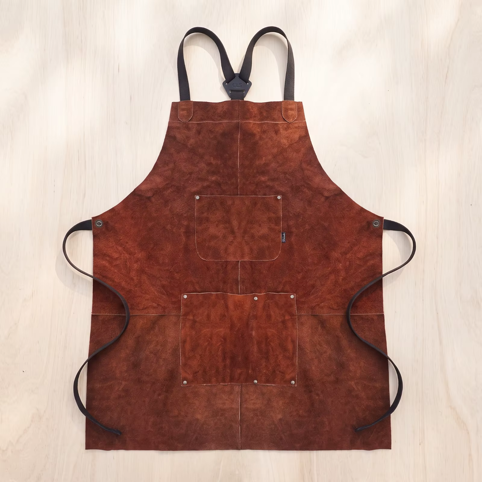 Delantal de cuero vacuno con bolsillos para barbacoa y bricolaje - imagen 4