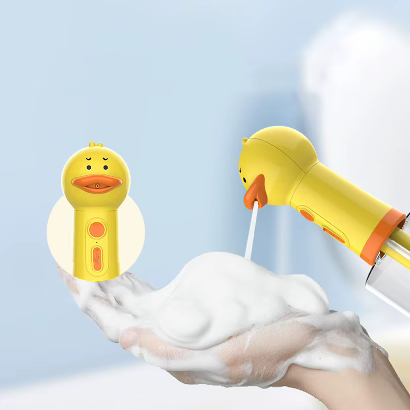 Dispensador Espuma Baño Mascotas USB – Máquina Automática Diseño Patito Amarillo - imagen 3