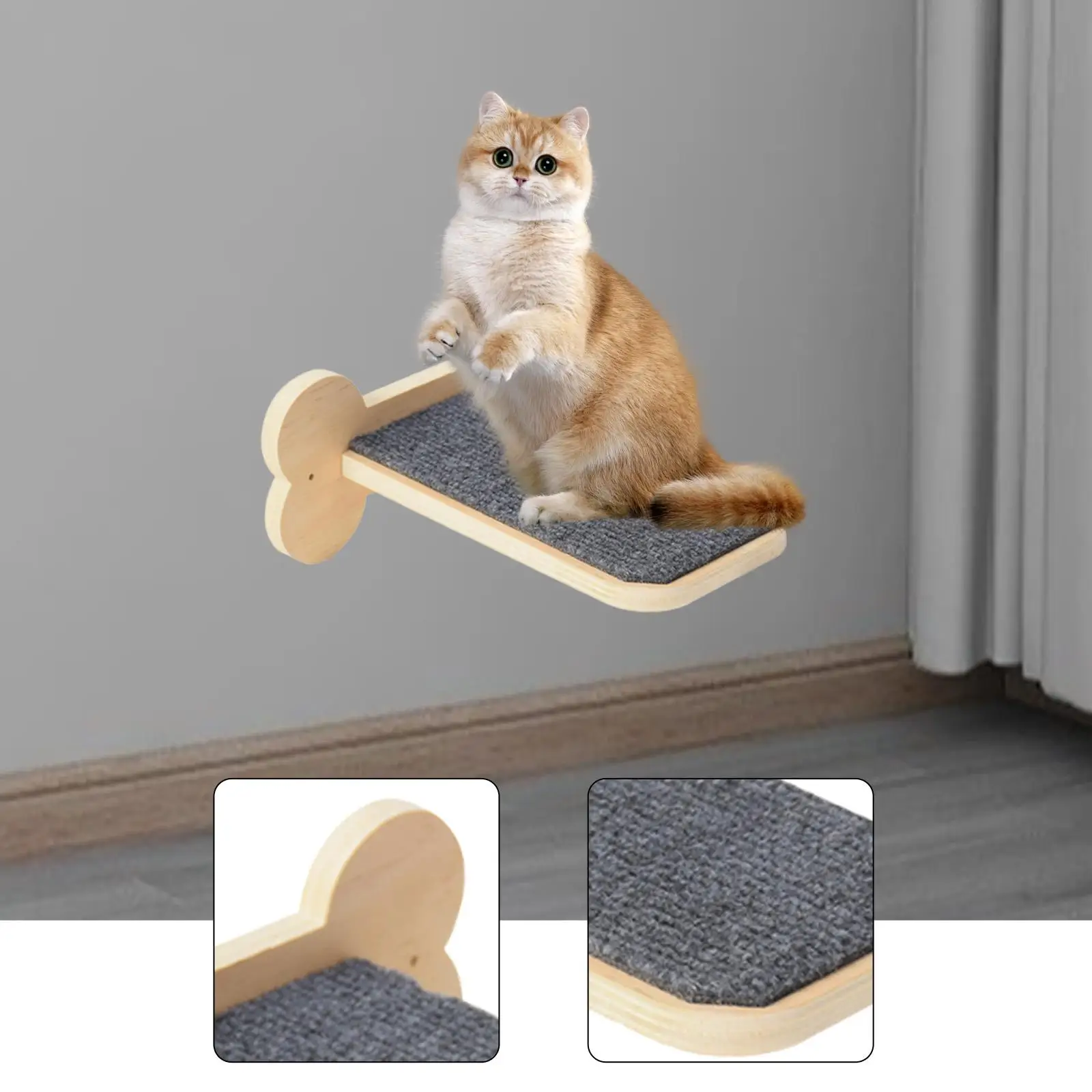 Estante de pared para gatos escalón de madera