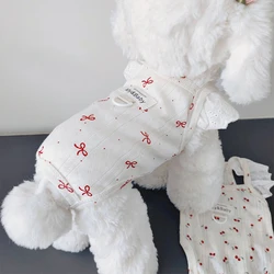 Chaleco blanco con estampado floral para perros pequeños y medianos