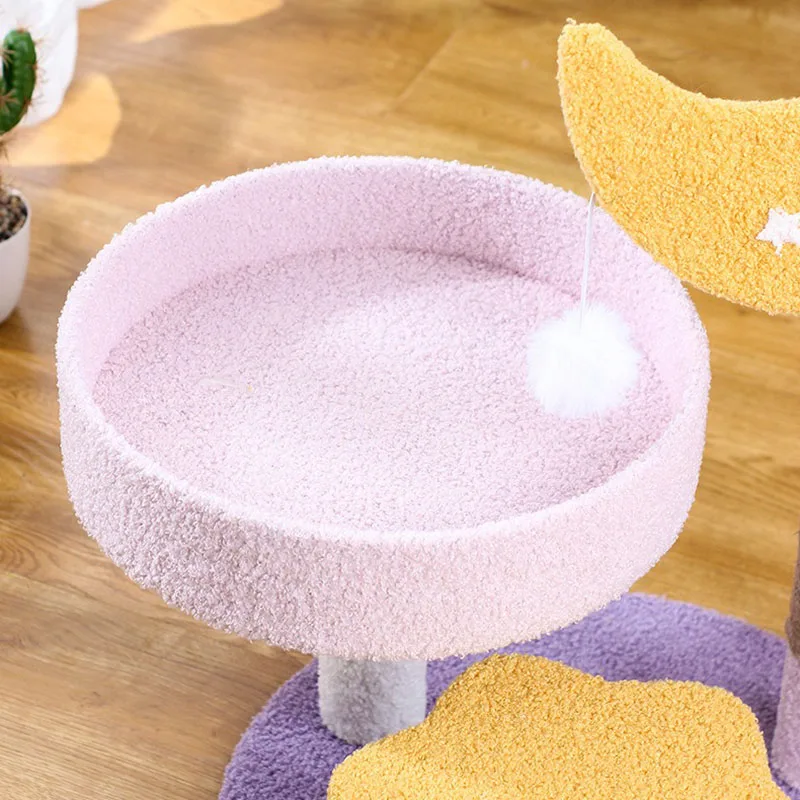 Rascador para gatos de sisal con cama y plataforma 3 niveles - imagen 5