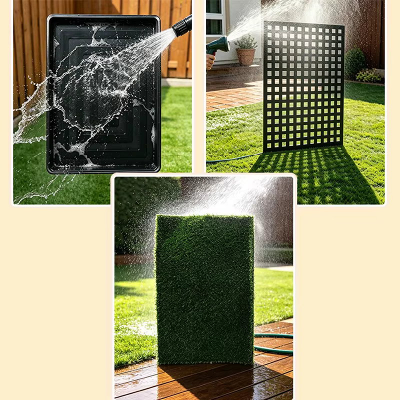 Alfombra césped artificial perro – Inodoro interior con drenaje lavable - imagen 2