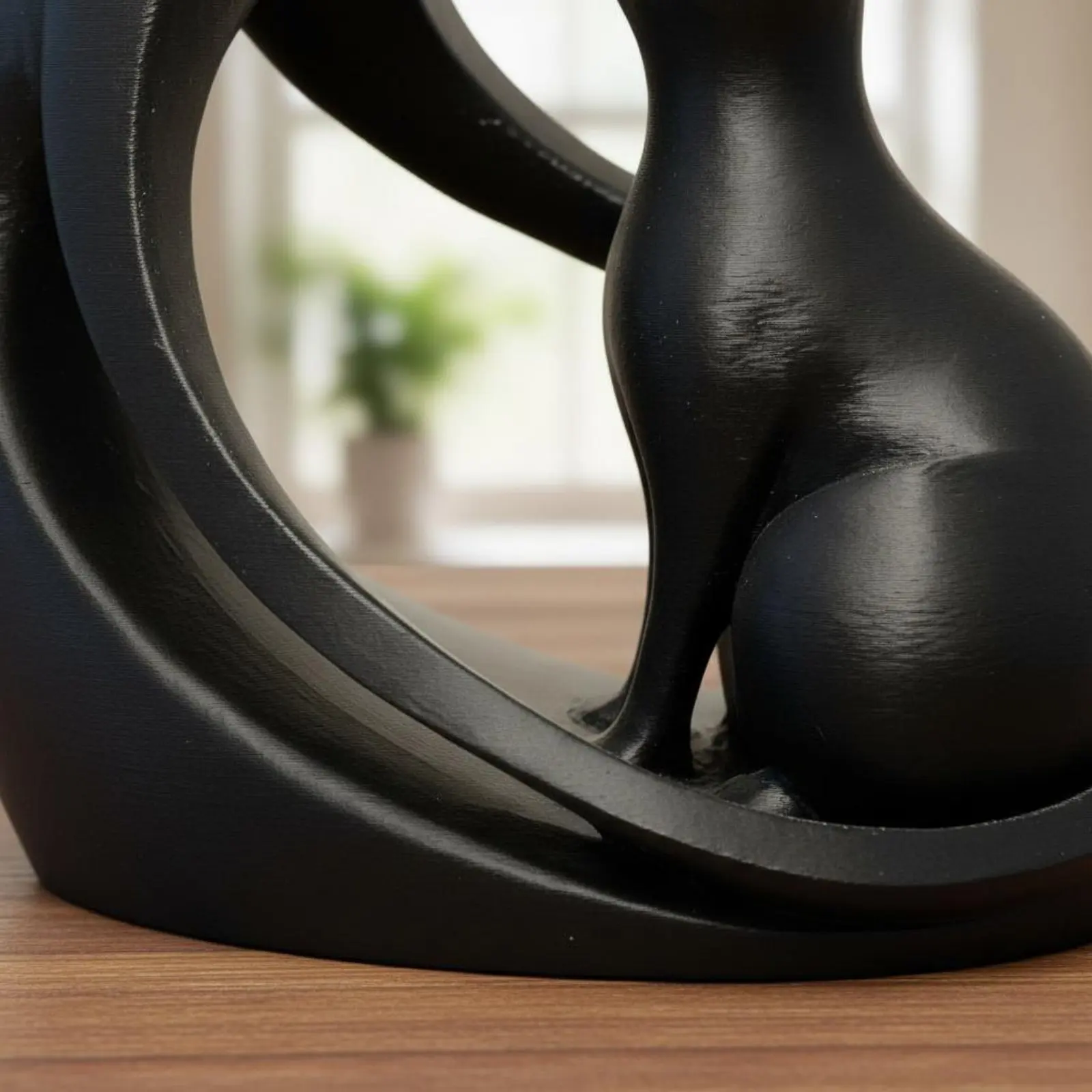 Escultura felina minimalista de pareja, estatua abstracta 3D - imagen 4