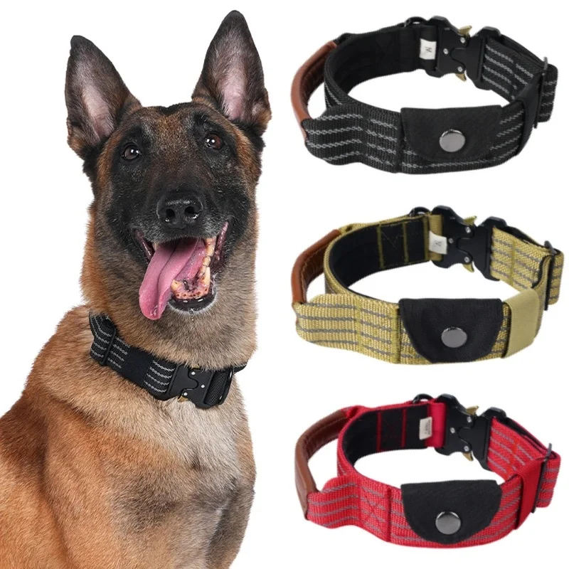 Collar táctico reflectante con asa de control para perro y cachorro - imagen 3