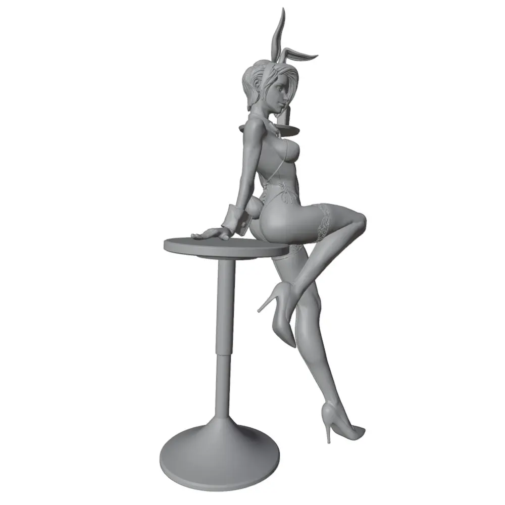 Figura de resina conejita anime 1/24 – Kit DIY sin pintar 75 mm para colección - imagen 4