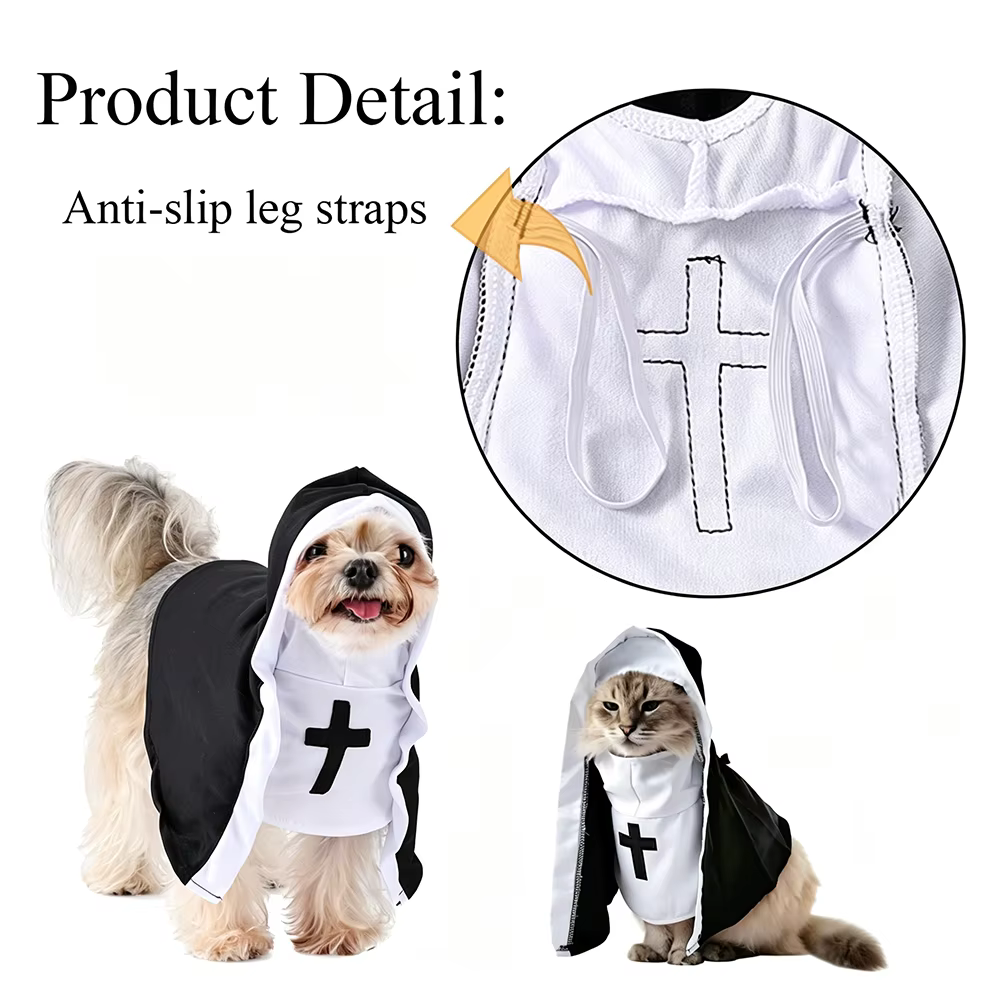 Disfraz de Monja para Perros – Traje Festivo de Halloween - imagen 3