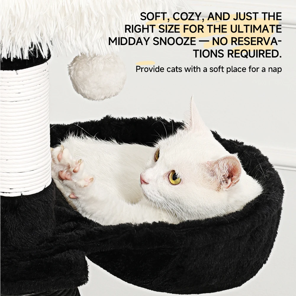 Árbol rascador para gatos – Torre multinivel con sisal natural negro - imagen 5