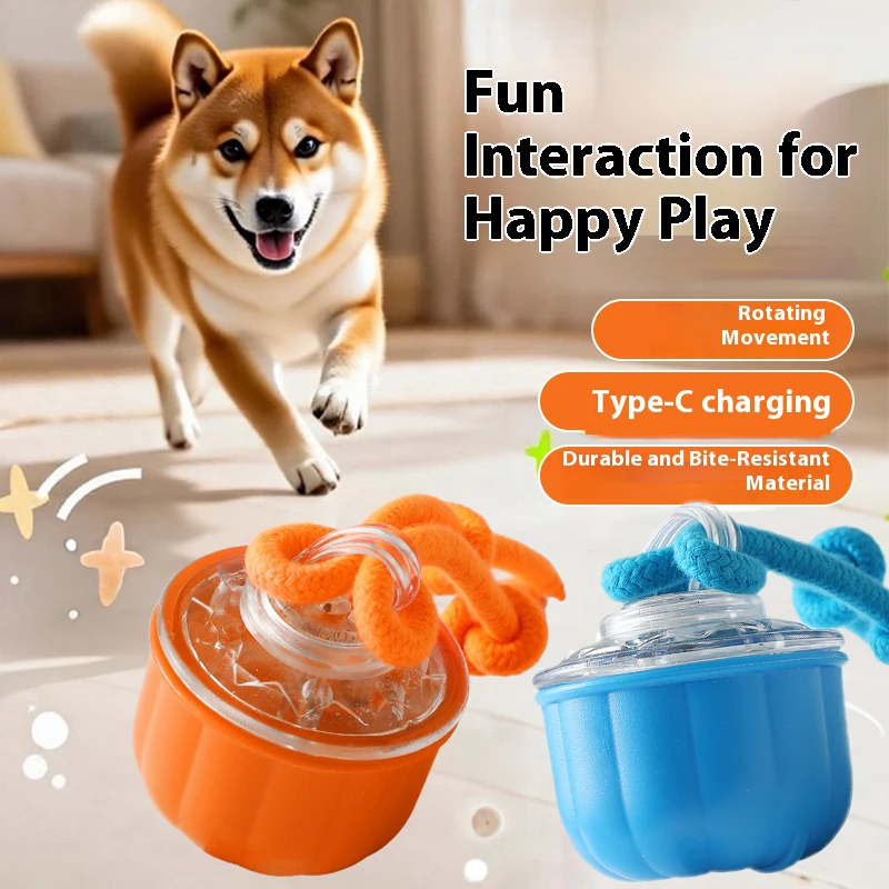 Juguete interactivo para perros: pelota mordedor con USB y cuerda - imagen 4