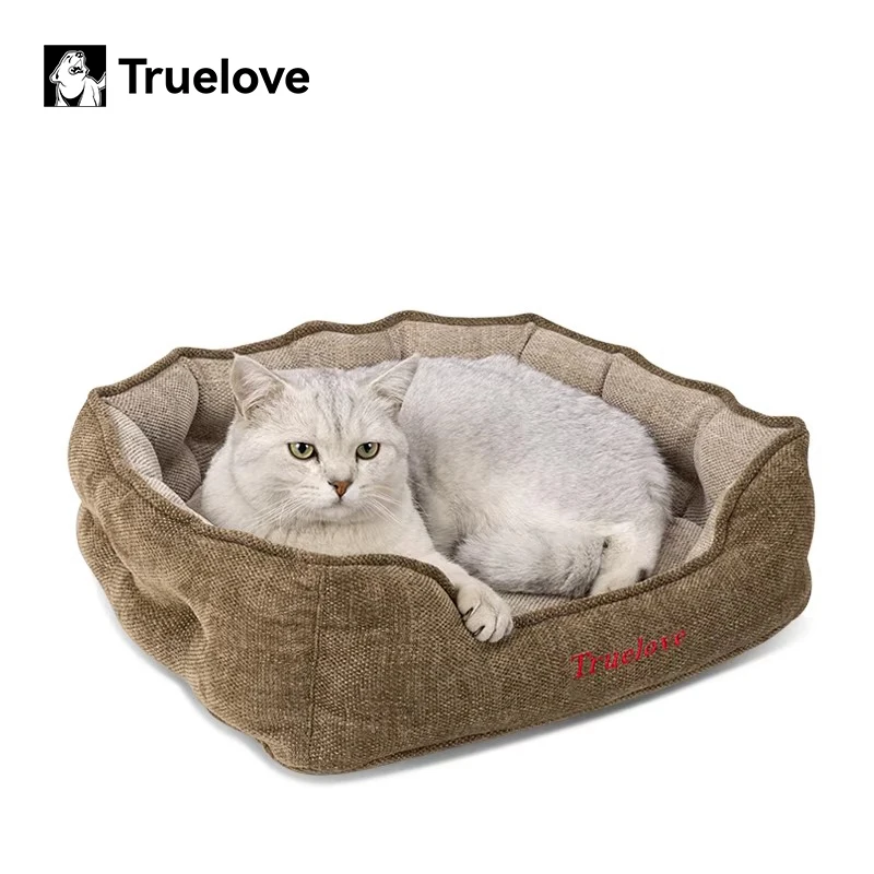 Cama Truelove de felpa lavable redonda para gatos y perros - imagen 5