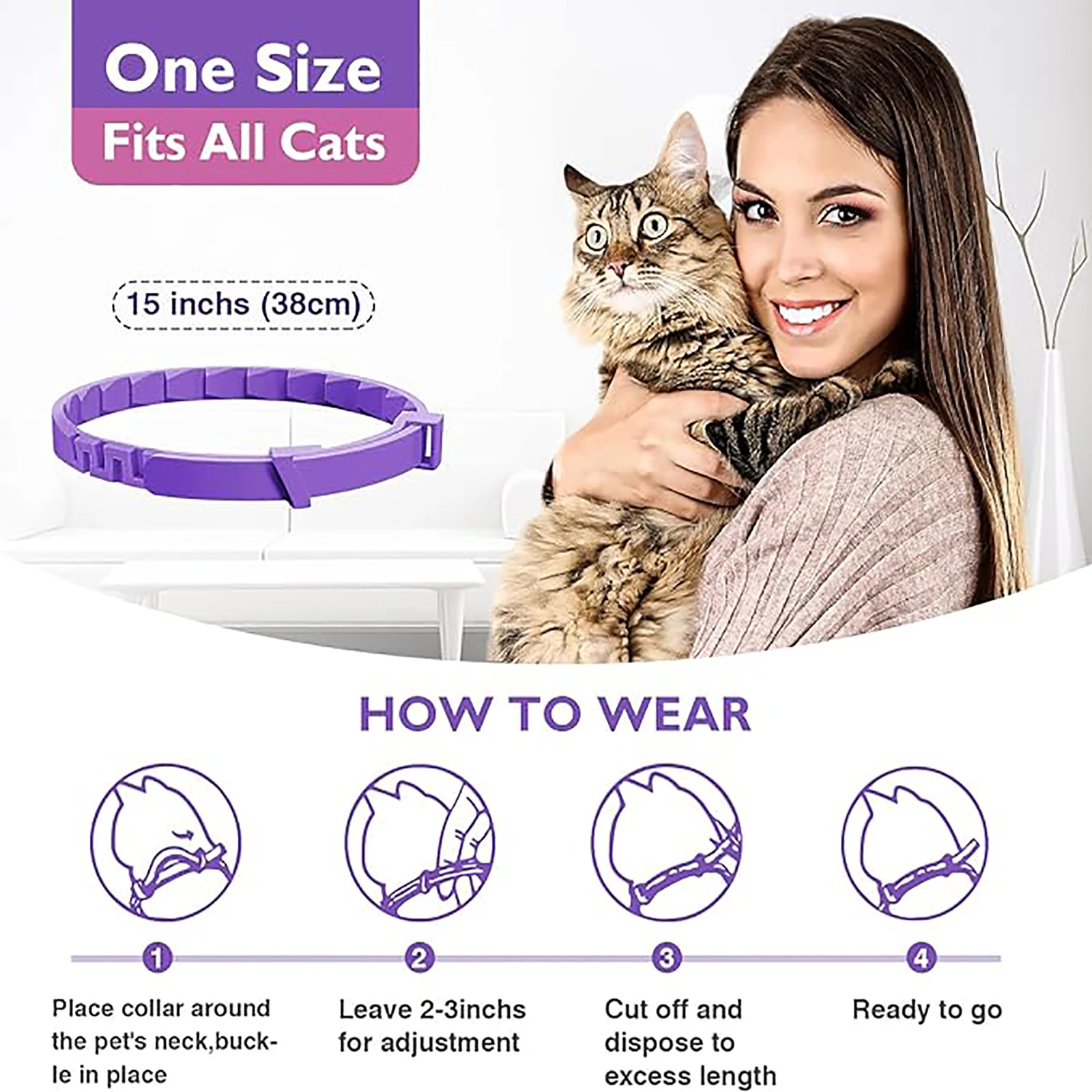 Collar retráctil impermeable para gatos