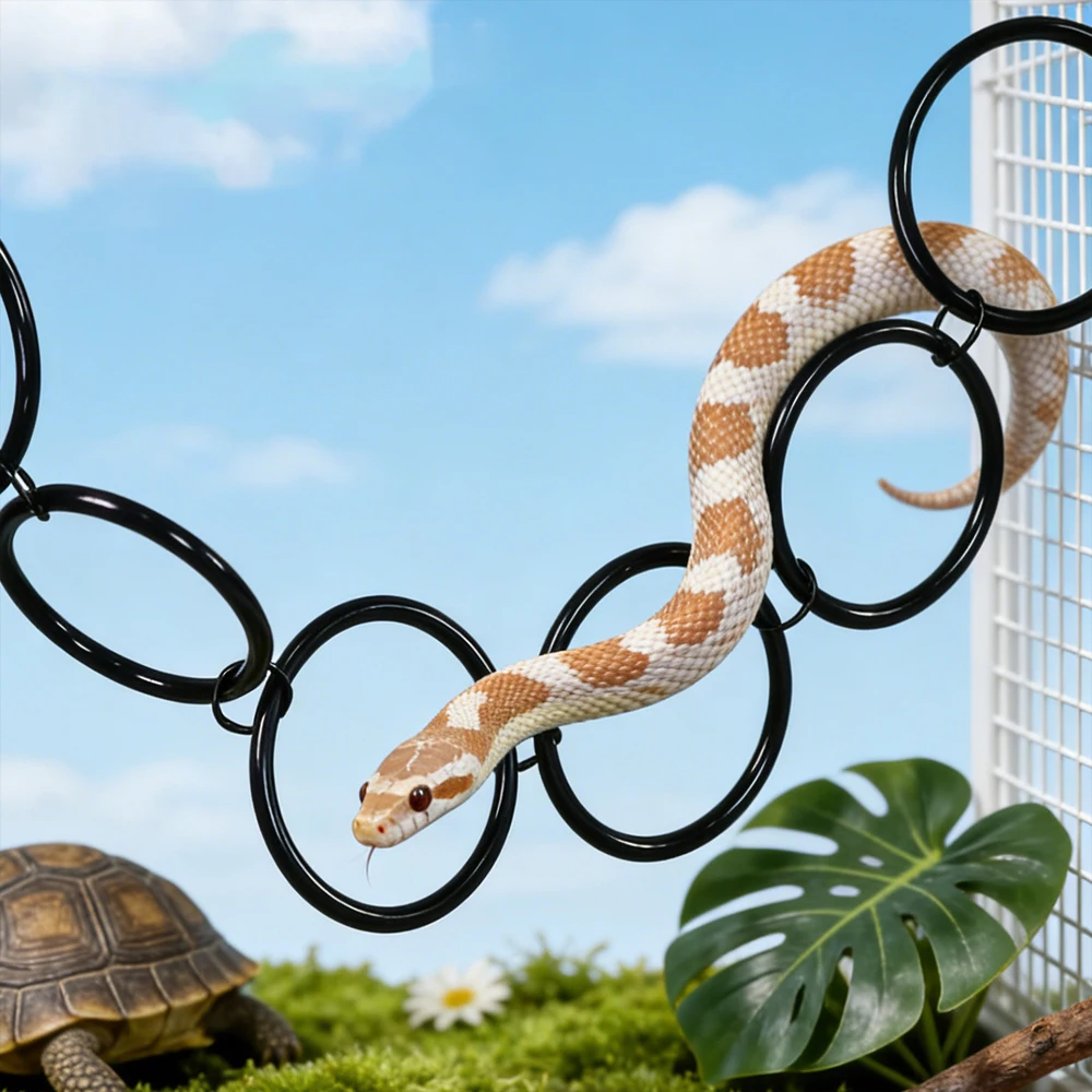 Juguete de anillo escalador y columpio colgante para reptiles y serpientes de terrario - imagen 3