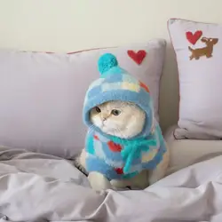 Suéter a cuadros con capucha para perros y gatos – Prenda otoño e invierno