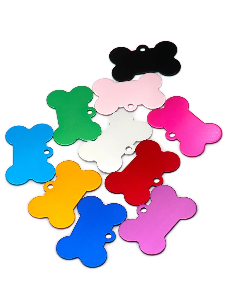 Placa de identificación de hueso para mascota en varios colores