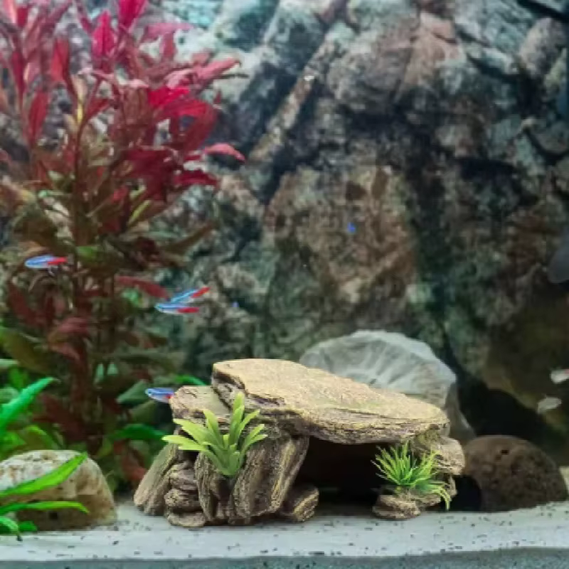 Cueva refugio para reptiles con plataforma solar – Acuario decorativo - imagen 3