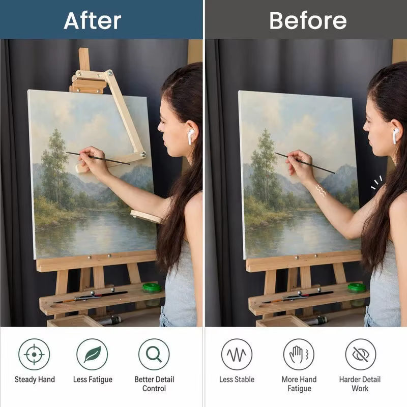Caballete Ajustable para Pintura con Apoyo de Mano – Soporte de Aluminio Ligero - imagen 4