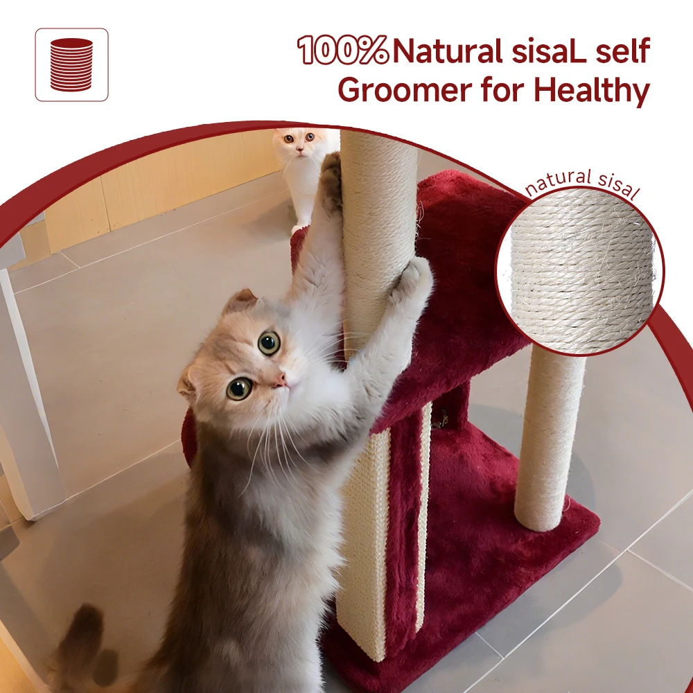 Árbol para gatos mediano de varios niveles con escalera verde