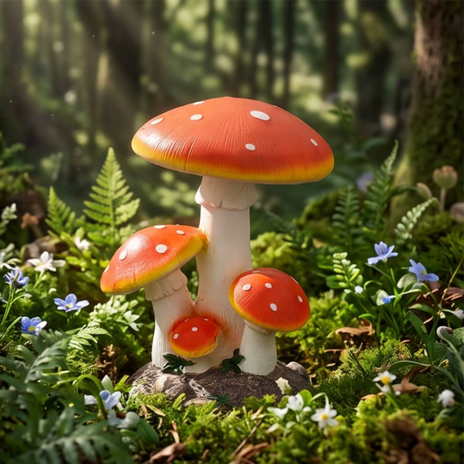 Estatua de Hongo para Jardín y Exterior – Decoración Realista - imagen 4