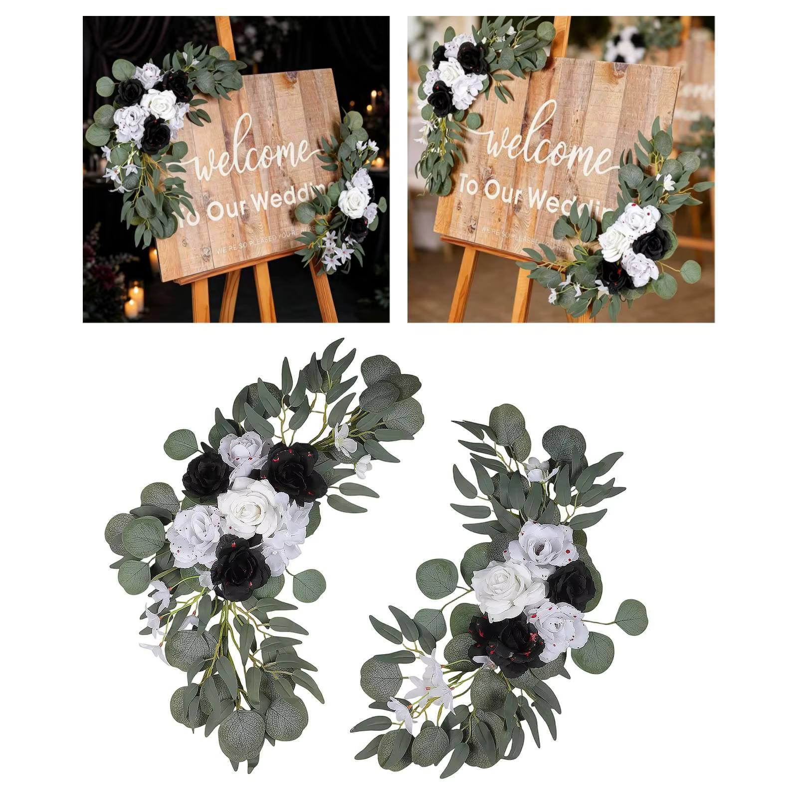 Guirnalda floral moderna para arco nupcial, decoración de fondo - imagen 3