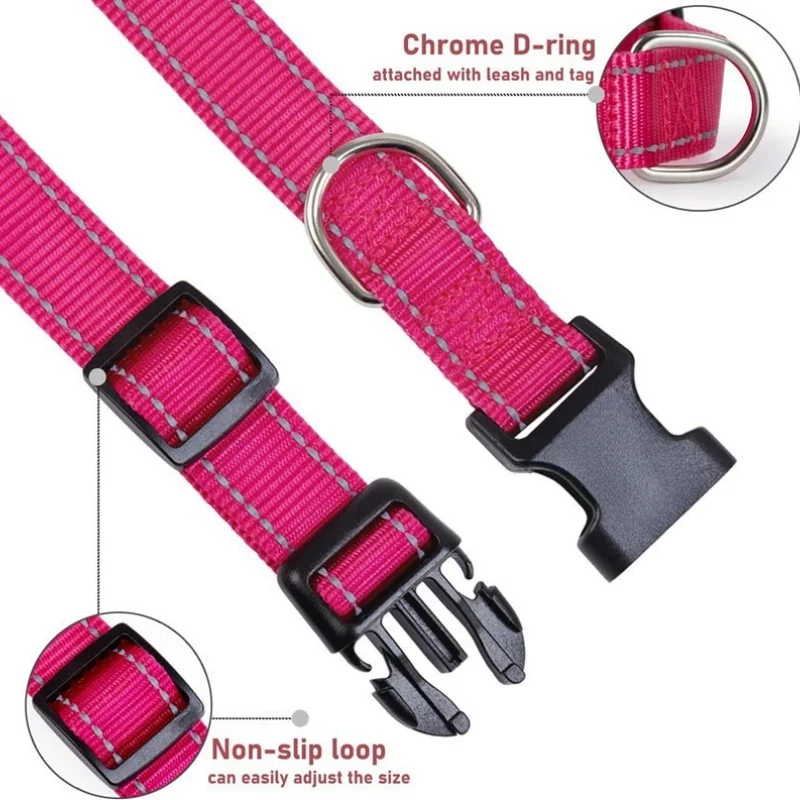 Collar reflectante para perro de nailon con tracción ajustable - imagen 3