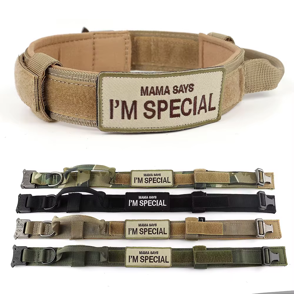 Collar táctico de nailon para perros medianos y grandes con velcro ajustable - imagen 4