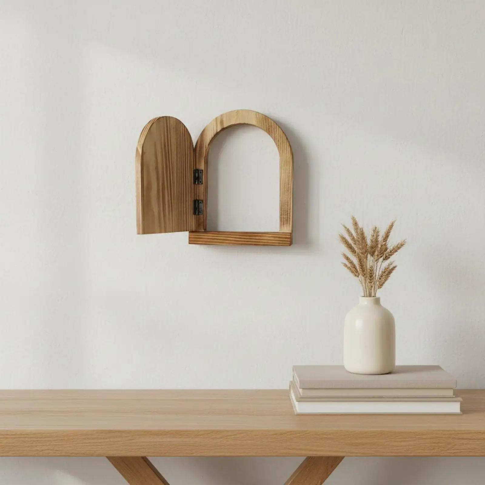 Marco decorativo rústico de madera para interruptor de luz – Protector adhesivo de pared - imagen 2