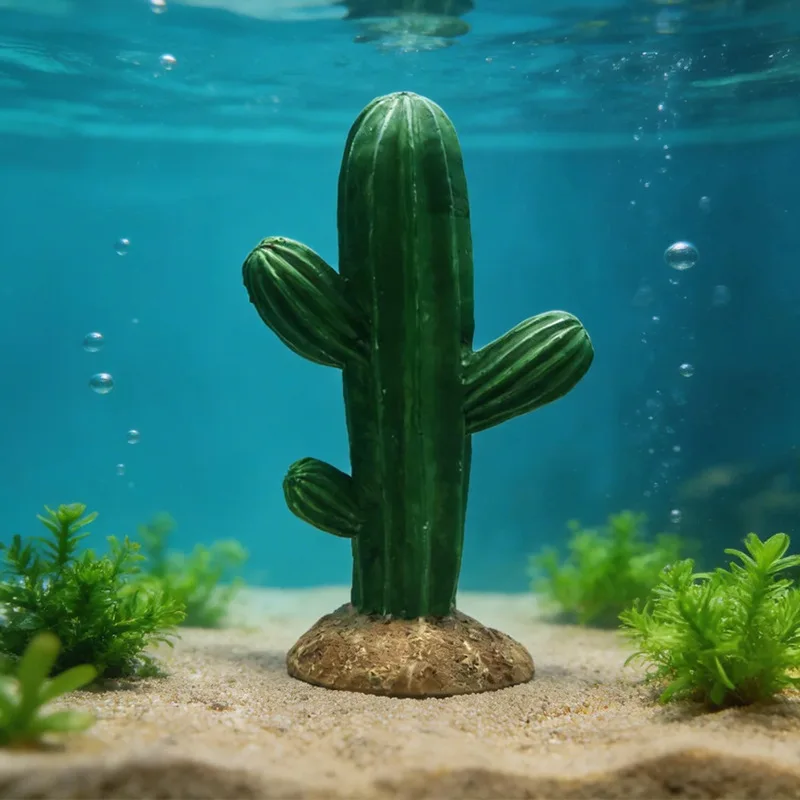 Decoración de escena desértica con cactus artificial