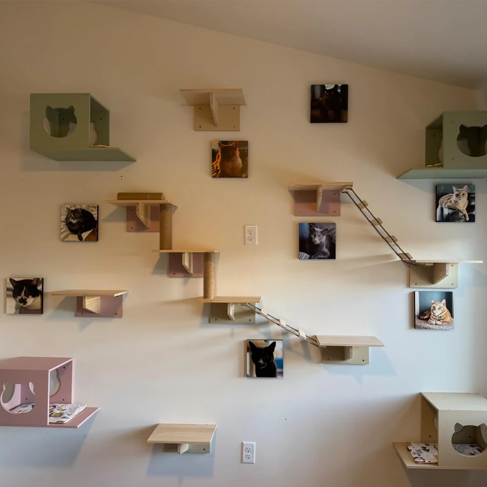 Cama de gato montada en pared