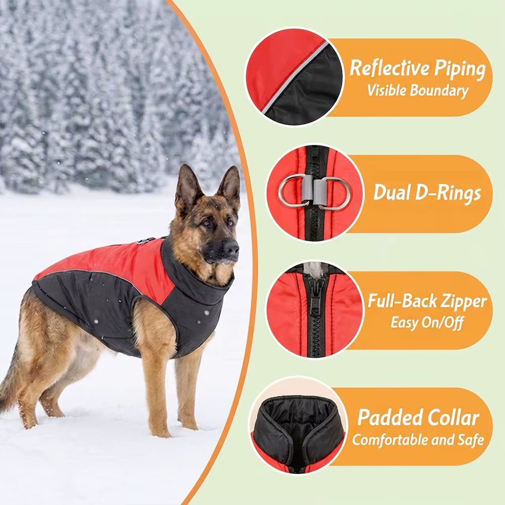 Chaleco de invierno reflectante y cortaviento para perros - imagen 2