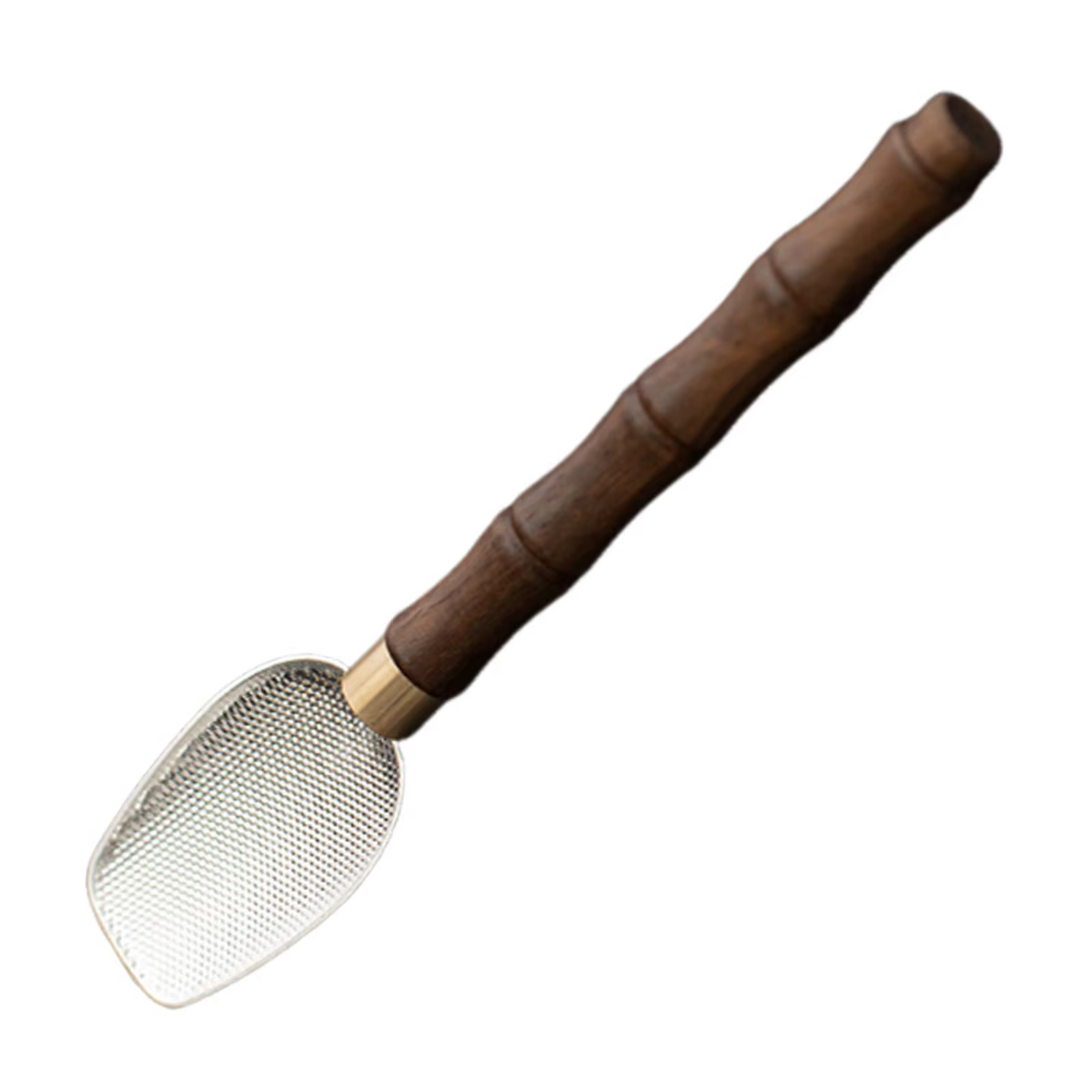 Cuchara té larga acero y madera – Mango cobre martillado artesanal - imagen 5