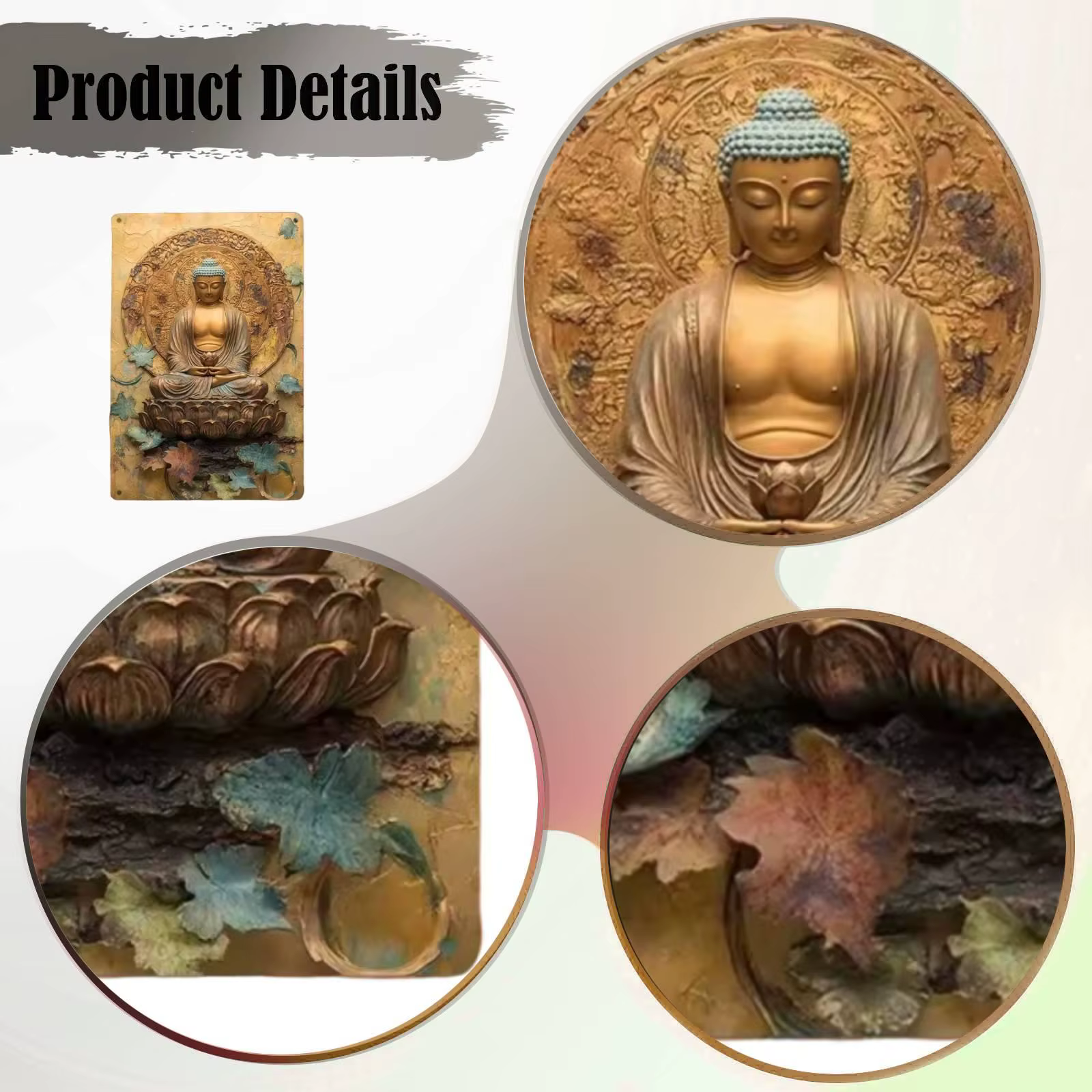 Decoración de pared para gatos y perros: Buda 2D meditación - imagen 3