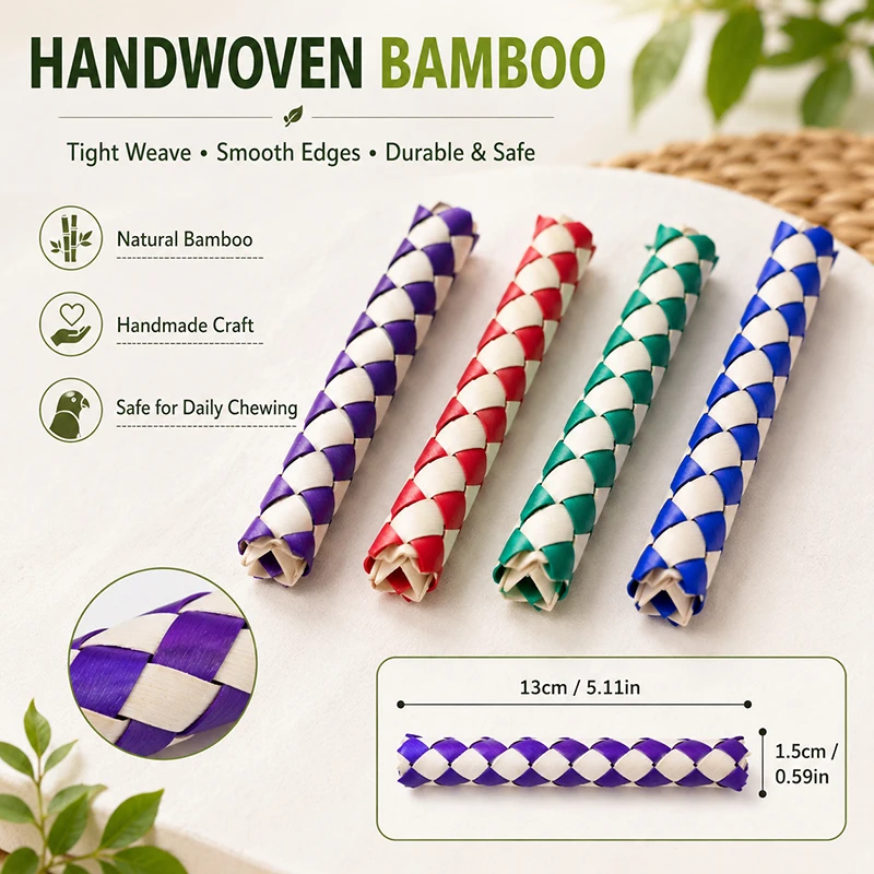 Juguete tubular de bambú con colores