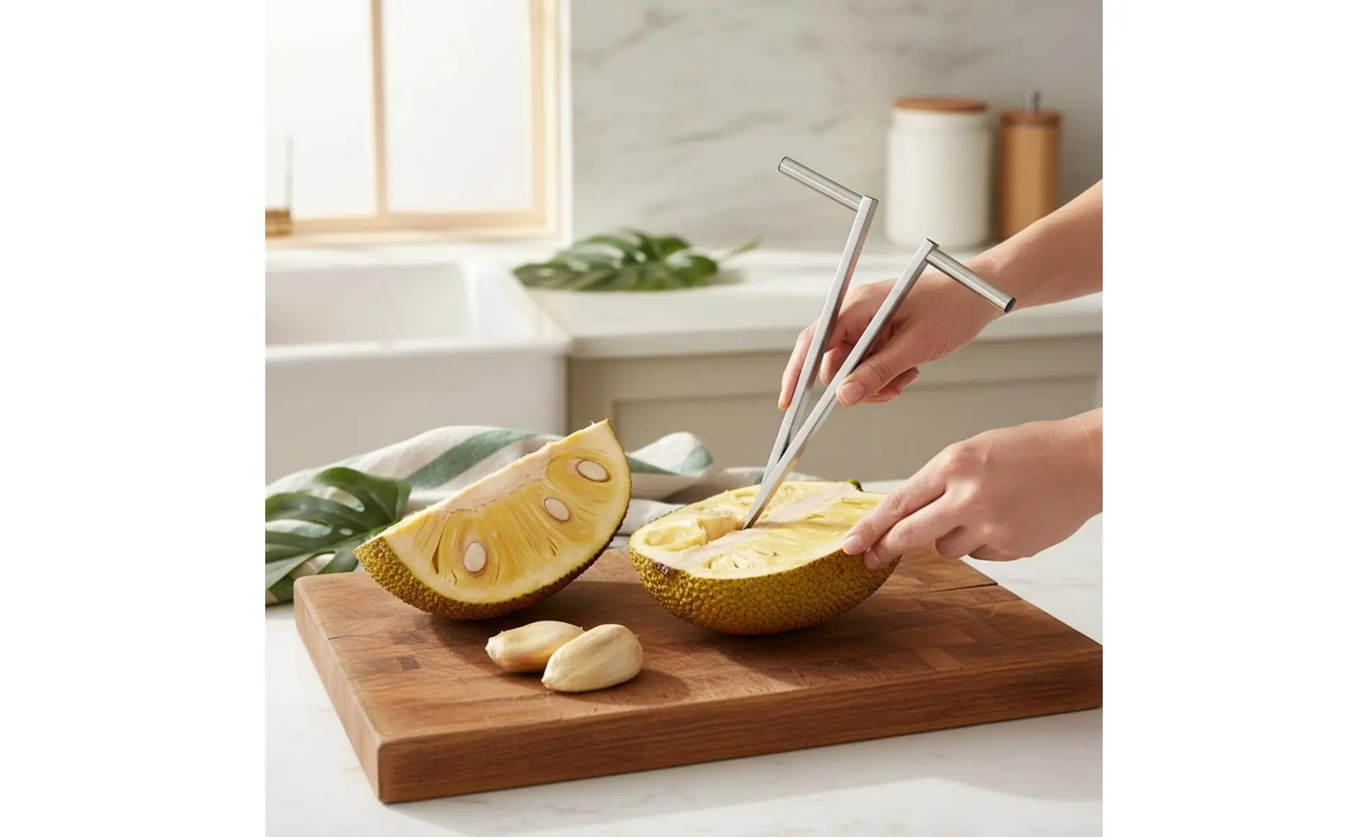 Descorazonador de jaca con mango ergonómico de espuma