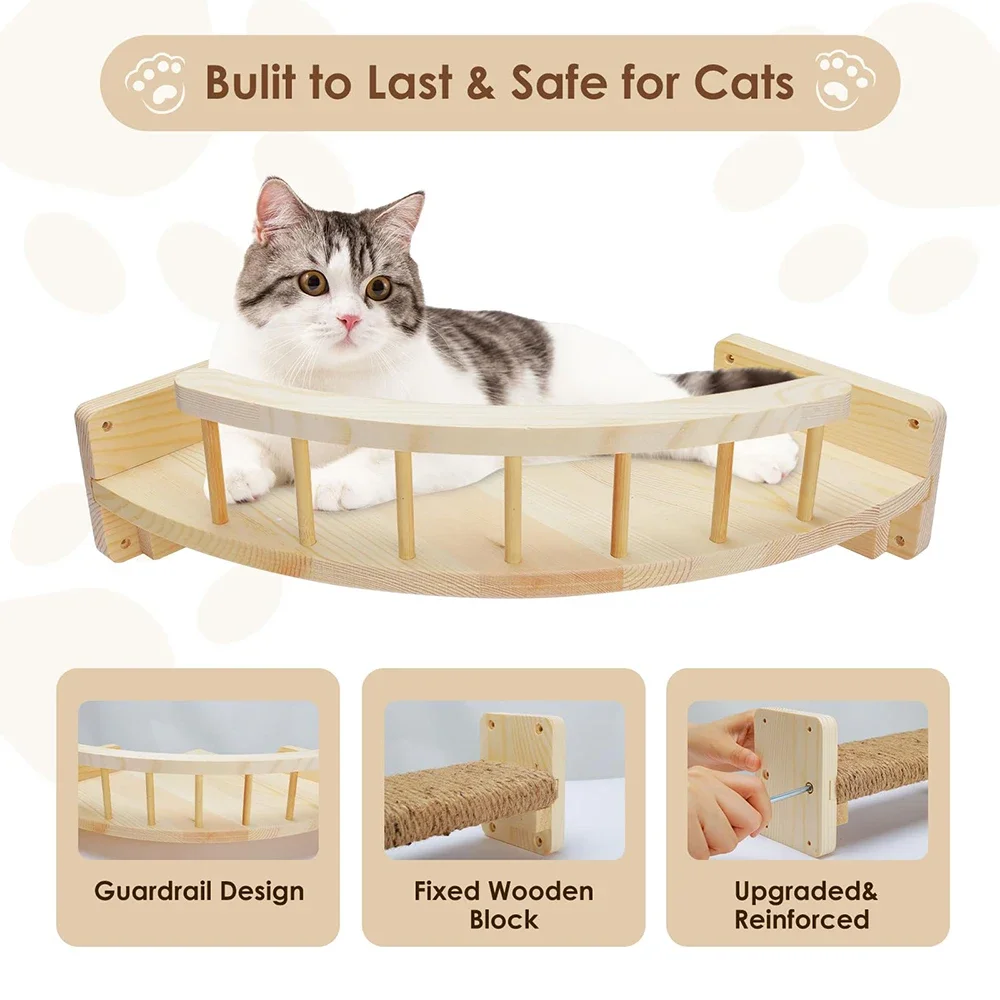 Instalación de escalones de pared para gatos