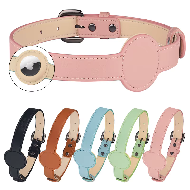 Collar ajustable de cuero sintético para gatos y perros pequeños - imagen 2