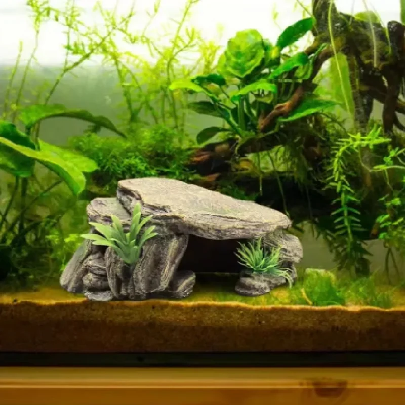 Cueva refugio para reptiles con plataforma solar – Acuario decorativo - imagen 5