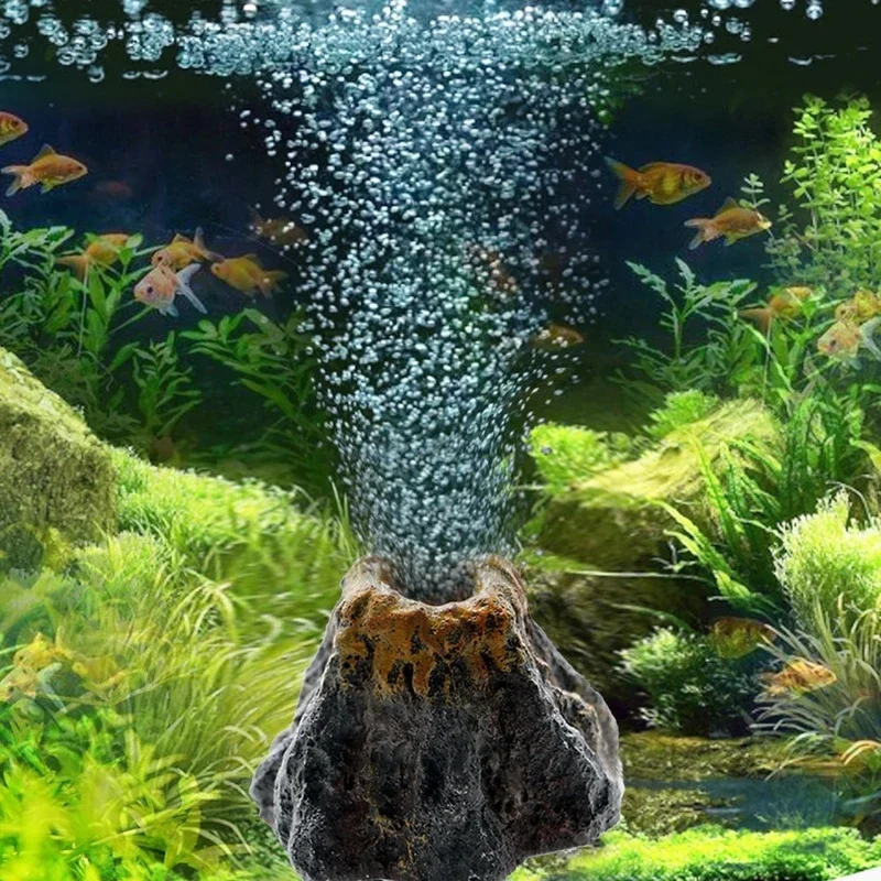 Decoración Acuario Volcán con Oxigenación por Burbujas – Adorno para Pecera - imagen 2