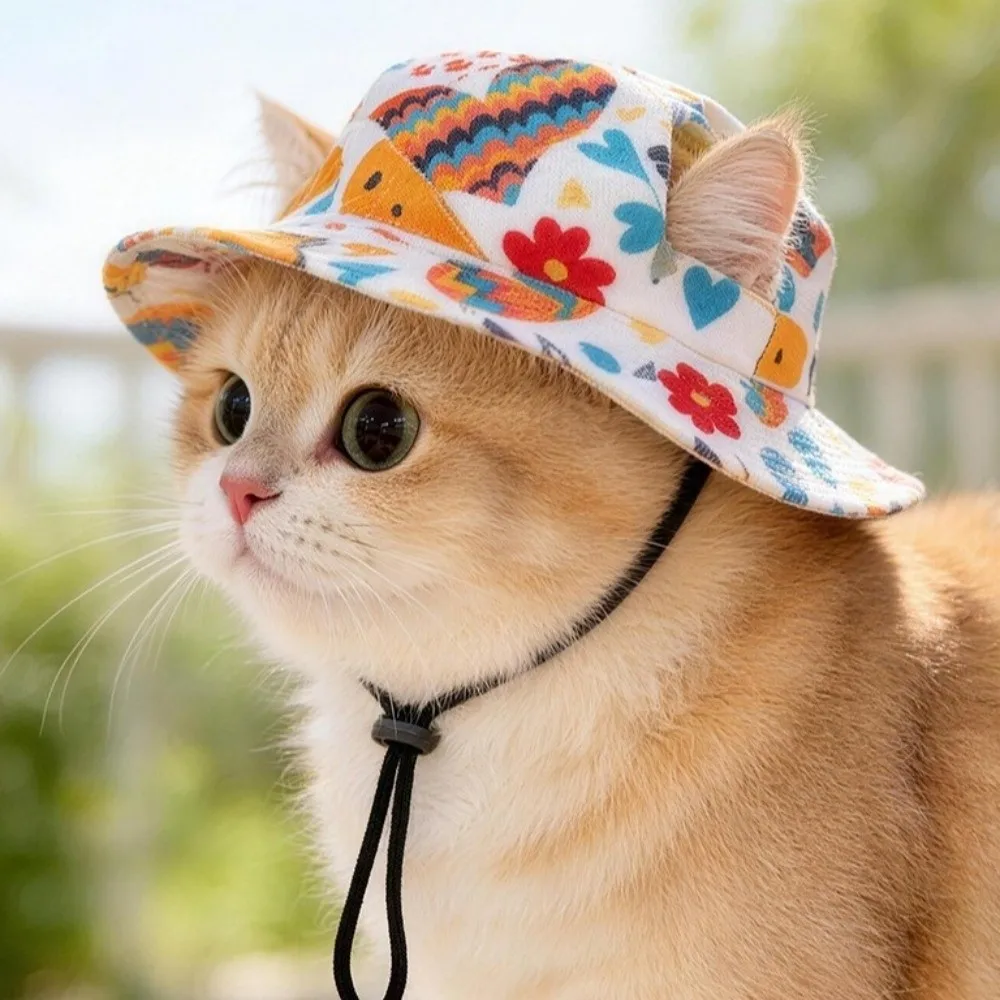 Sombrero para perro pescador ajustable con orejas y protección solar - imagen 4