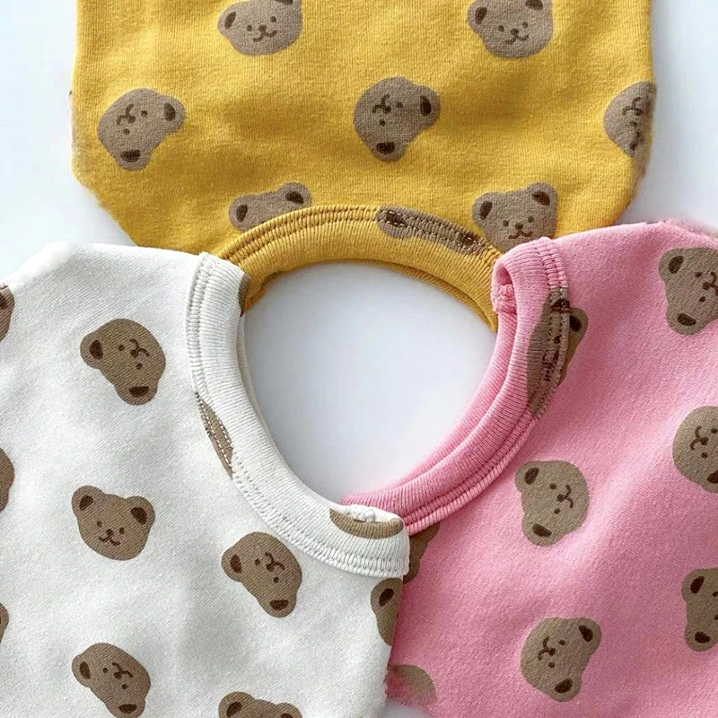 Camisa de algodón con estampado de dibujos animados para perro pequeño