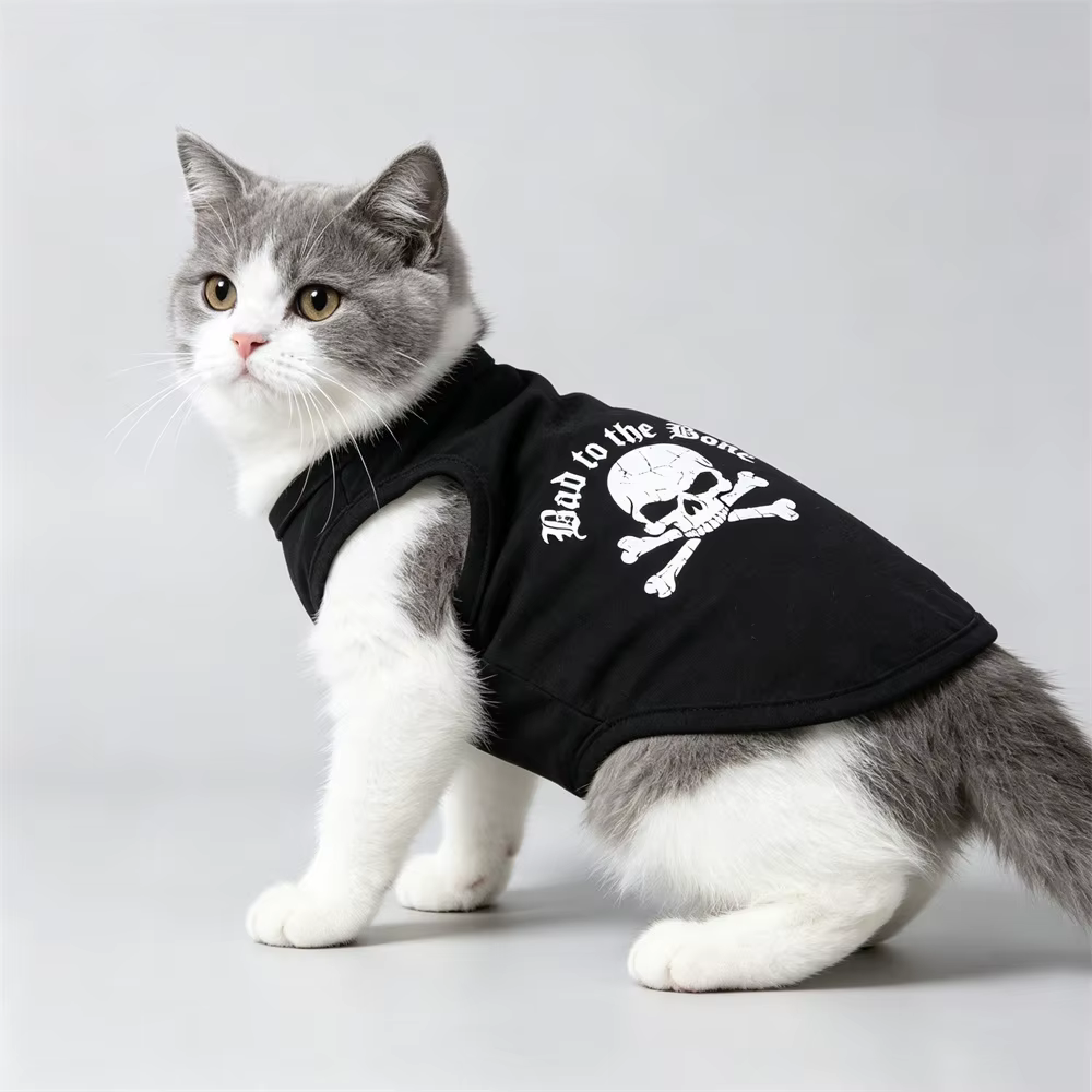 Camiseta esqueleto sin mangas para gatos y perros pequeños - imagen 3
