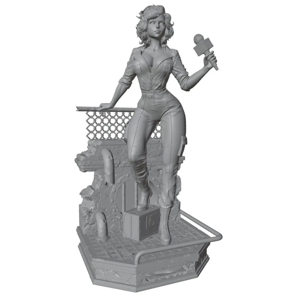 Kit resina 1/24 figura chica 75mm GK gris sin pintar - imagen 2