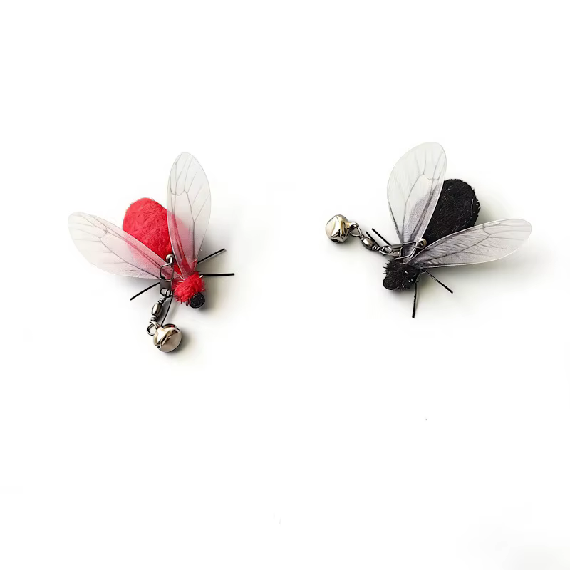 Repuesto plumas negras y rojas para juguete interactivo gato - imagen 2